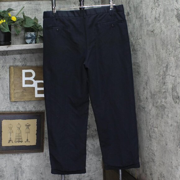 George Mens Pleated Dress Suit Pants Navy Blue 40x30 - Picture 2 of 5